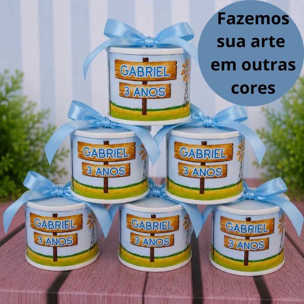 Kit Tubolatas Personalizadas - Tema Fazendinha Menino / Lembrancinhas, chás de bebê, Festinhas, Festas, Aniversário