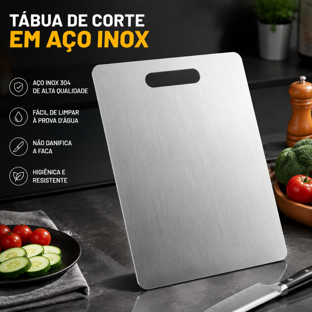Tábua De Corte 304 Aço Inoxidável Antibacteriana À Prova De Mofo 46 cm tábua de cozinha