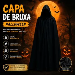 Capa De Bruxa Vampiro Drácula Halloween Capa Preta De Vampiro Capuz Fantasia Halloween 120cm/140cm
