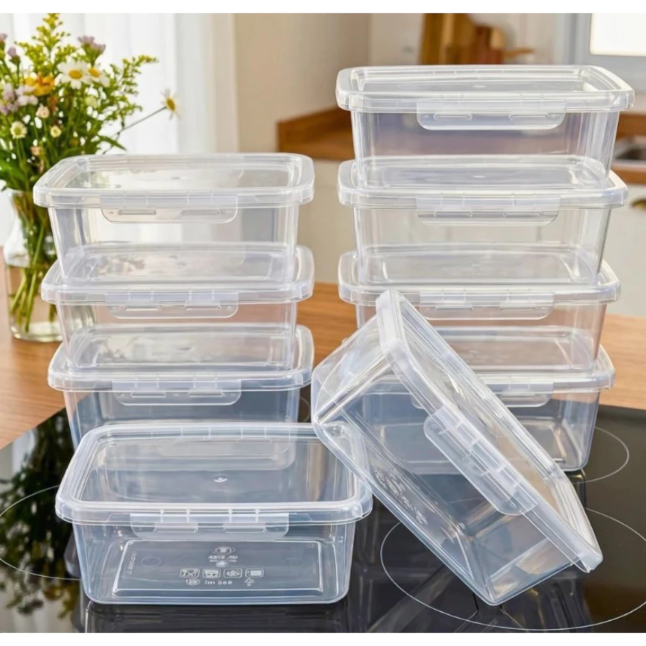 Kit Marmita fitness Potes 800 ML com Travas Laterais, 500 ml ( sem travas ) --> BPA FREE organizadores