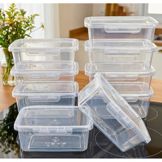 Kit Marmita fitness Potes 800 ML com Travas Laterais, 500 ml  ( sem travas )  --> BPA FREE organizadores