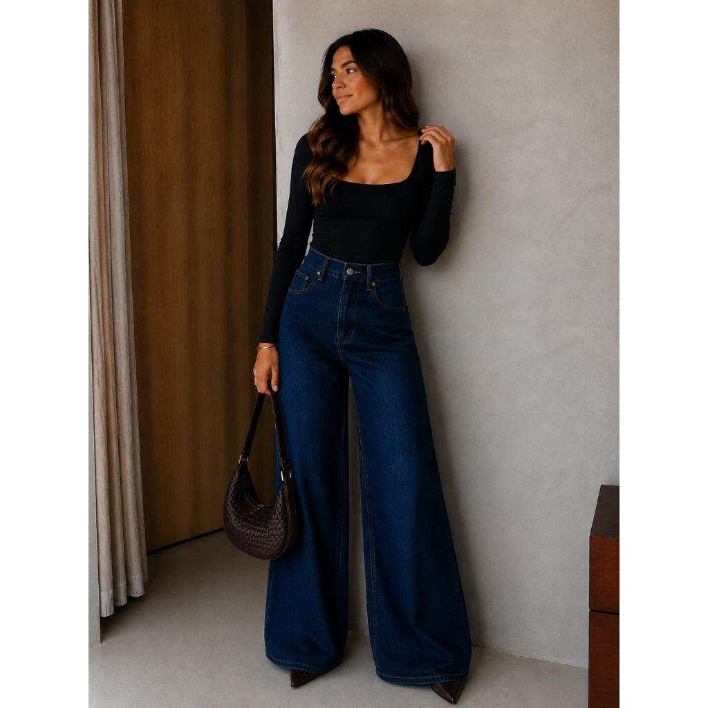 Blusa Feminina Gola Quadrada Suplex Casual Elegante Moda Blogueira Tendência Básica
