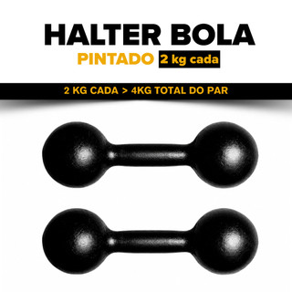 Par de Halteres Bola Pintado 2kg - Qualidade Premium