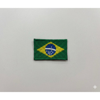 patch bordado termocolante bandeira do  Brasil medida 5x3 kit com 2 unidades