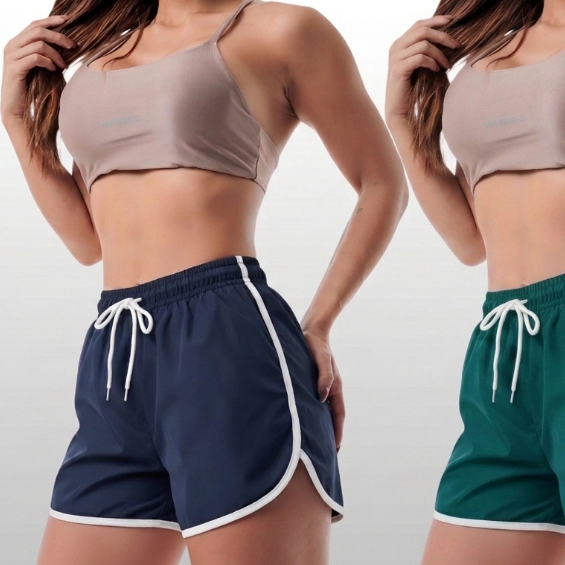 Short Tactel com Elastano Feminino Soltinho Casual Treino Praia Academia Moda Verão