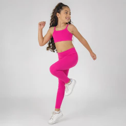 Roupa De Treino Infantil Calça E Top De Lycra Ginastica Kids