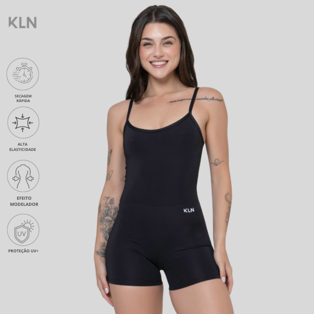 Macaquinho Academia Blackout Alcinha Slim Zero Transparência Crossfit Yoga KLN