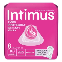 Absorvente Intimus Tripla Proteção Fluxo Médio Extra Suave Sem Abas Com 8 Unidades
