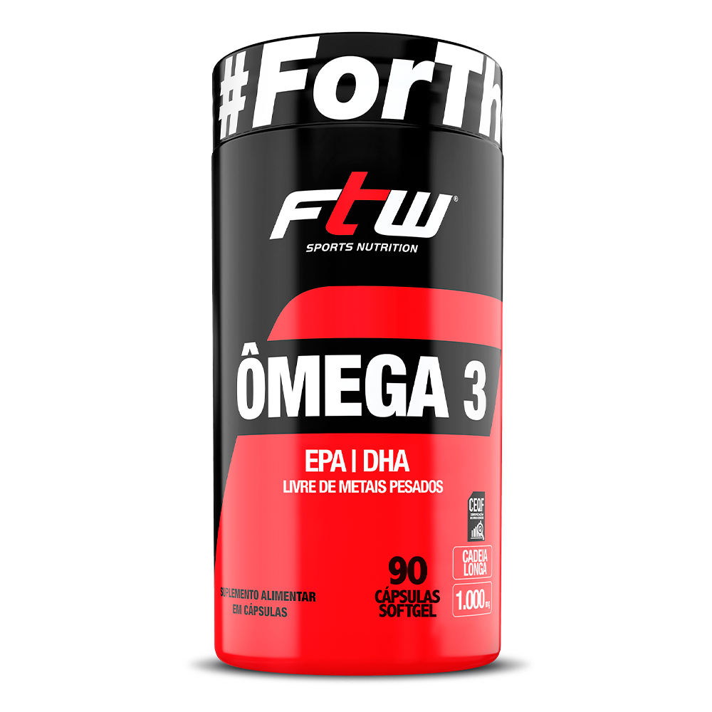 Omega 3 FTW 90 Capsulas Softgel EPA DHA Livre de Metais Pesados