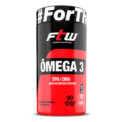 Omega 3 FTW 90 Capsulas Softgel EPA DHA Livre de Metais Pesados