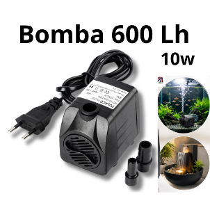 Bomba Grande Submersa 600 L/h 10w para Lagos, Aquários e Fontes – 1,20 elevação Silenciosa
