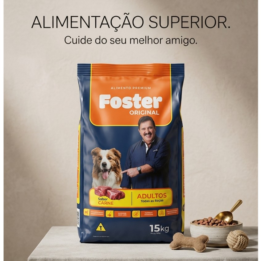 Ração Foster Original PREMIUM para Cães Adultos 15kg - Alta Digestibilidade