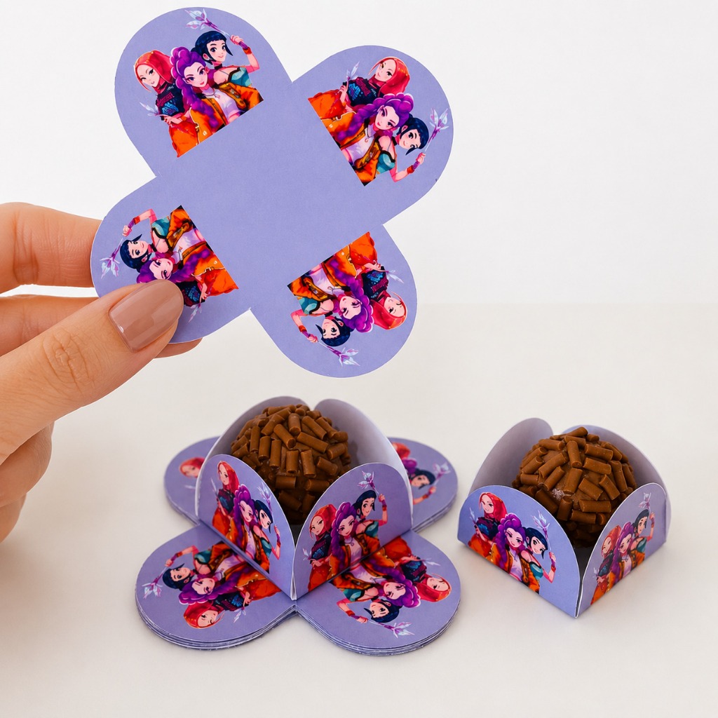 100 Forminhas de Doces Huntrix Guerreiras K-POP Personalizada no Tema / Aniversário / Lembrancinha de Festa / Parabéns