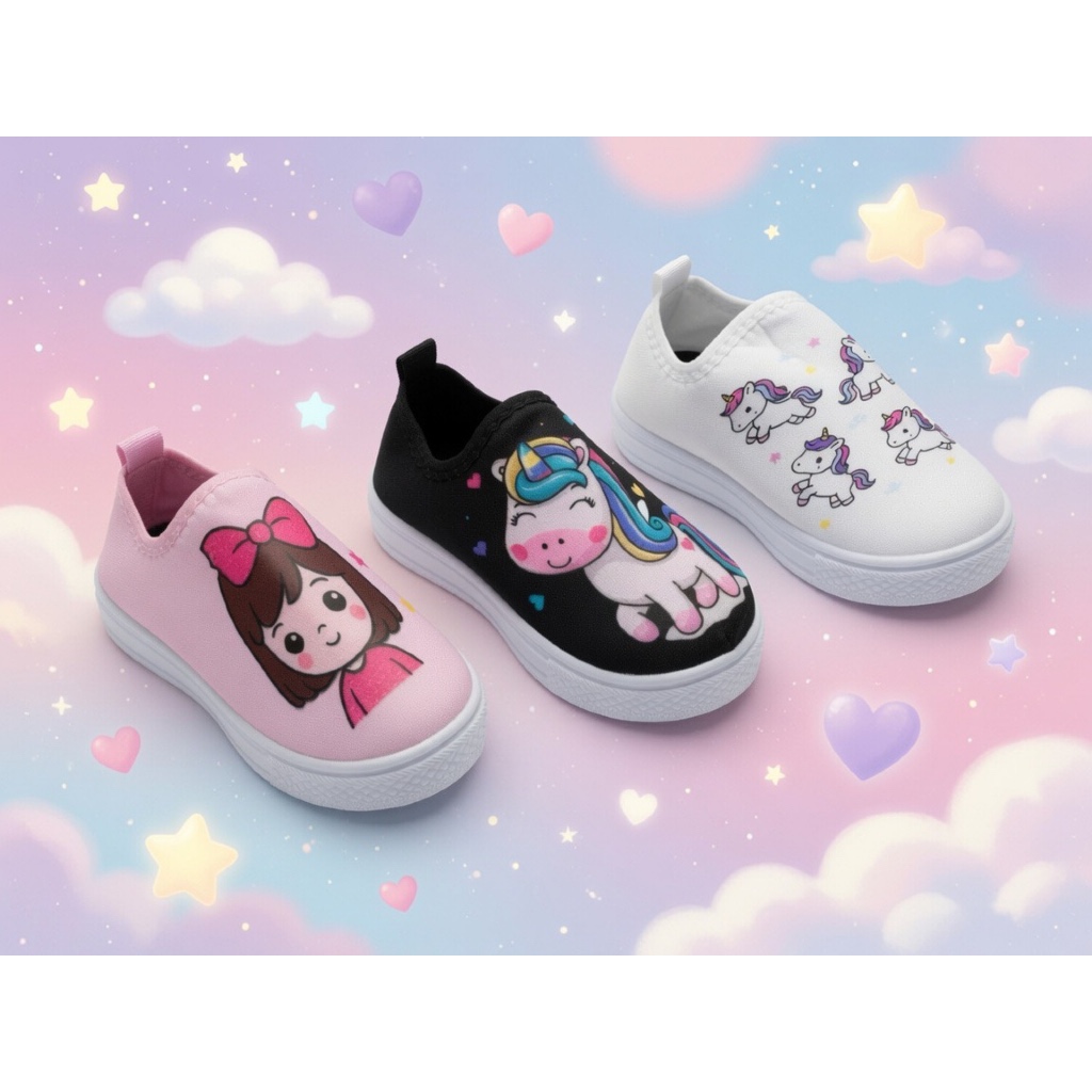 Kit 3 Tênis Infantil Menina Feminino Calce Fácil Bebê Criança Lançamento Promoção