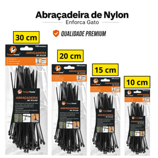 Abraçadeira Nylon Enforca Gato Braçadeira Cinta Plástica 2,5x100mm | 3,0x150mm |3,0x200mm |3,6x300mm