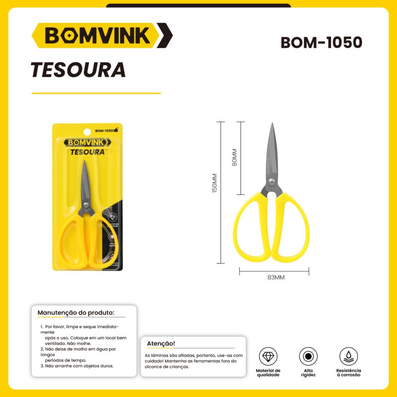 Tesoura Manual Uso Em Geral 150MM BOM-1050
