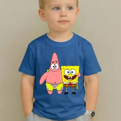 Camiseta Infantil Menino Desenho Bob Esponja Algodão 100% Premium Blusa Criança Confortável