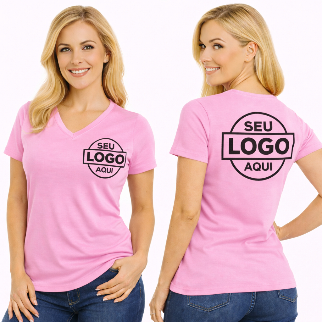 Camiseta Feminina Personalizada Babylook com sua marca estampada  roupa estilosa ADULTO  PLUS SIZE
