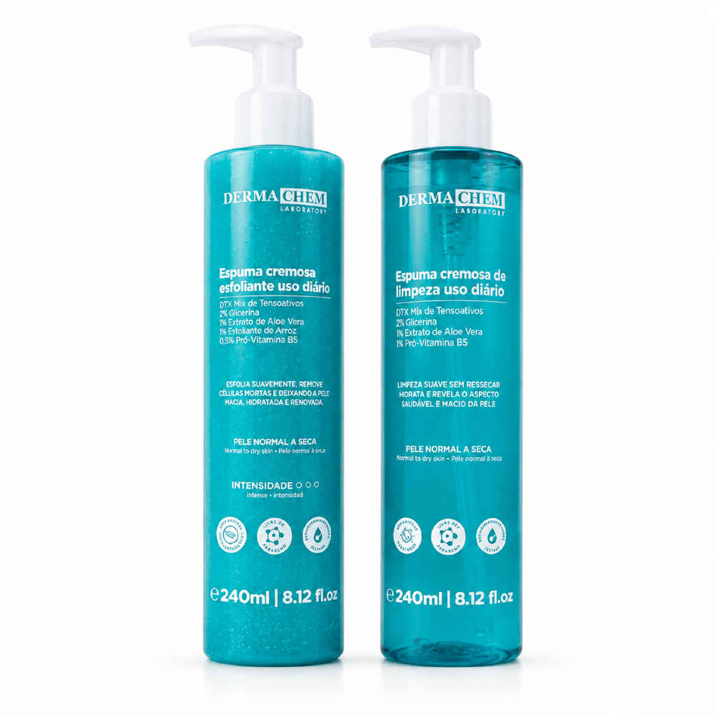 Kit Com 2 Espuma Facial Limpeza E Esfoliante Dermachem