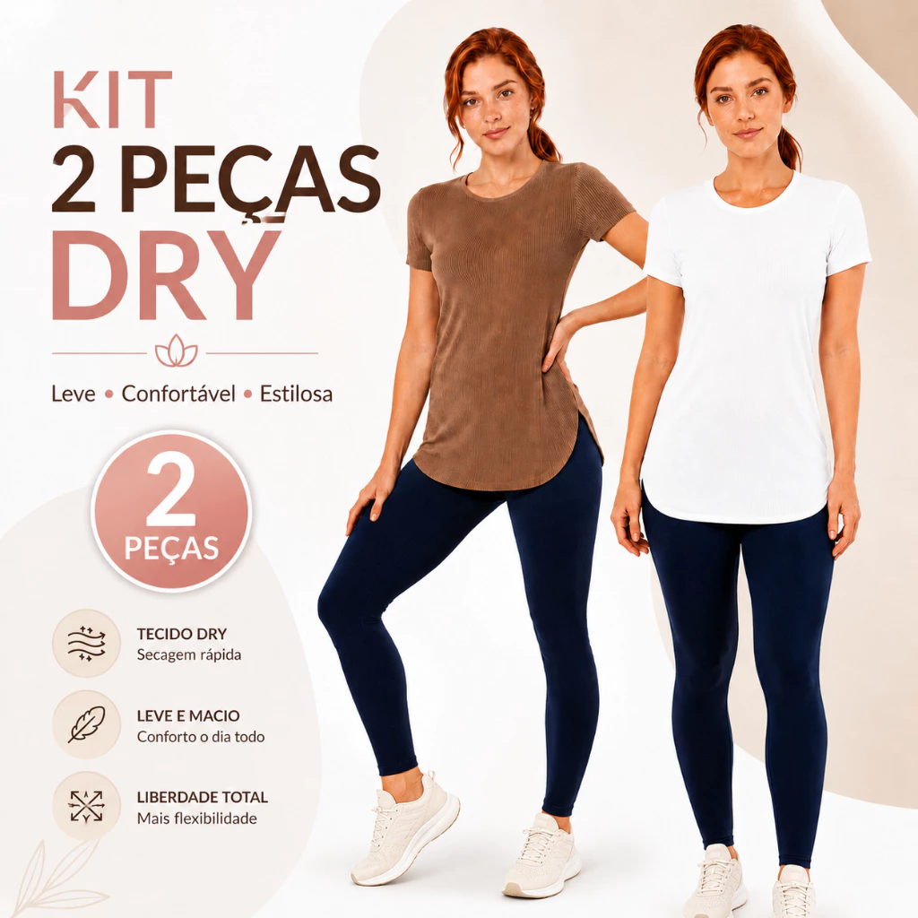 Kit 2 Blusas Feminina Academia Basica Lisa Fresca Roupa Feminina Long DryFit Anti Odor P/GG