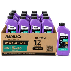 Kit 12L Óleo De Motor 5W30 API SN Sintético Radnaq 1 Litro