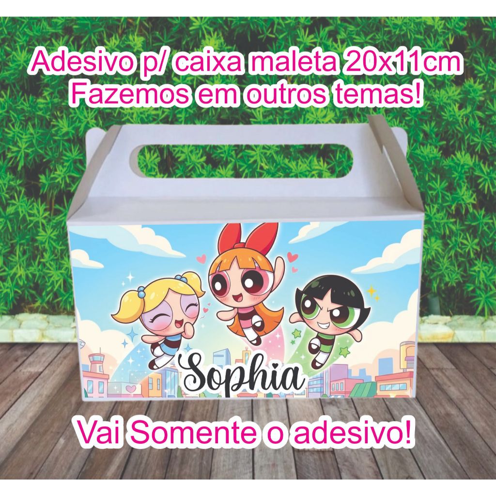 Adesivo para Maleta Lanche Personalizado Meninas Super Poderosas Festa Infantil - Lembrancinha Aniversário