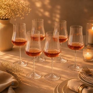 Jogo de Taças de Vinho Transparente Cristal bohemia Conjunto 6 Peças Iduna Optic 500ml Mesa Posta