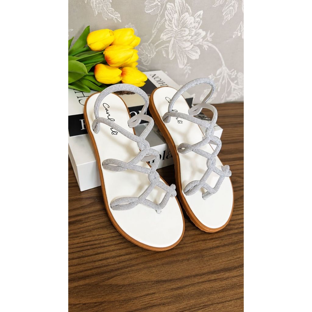 Sandália Rasteirinha Papete Feminina com Brilho Estilizado Conforto Elegância Fabricação Própria Envio Em 24 Horas