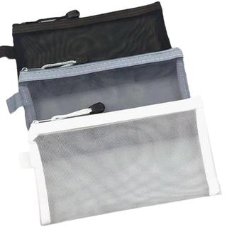 Necessaire Estojo Organizador para Viagem e Escola Branco Preto Cinza