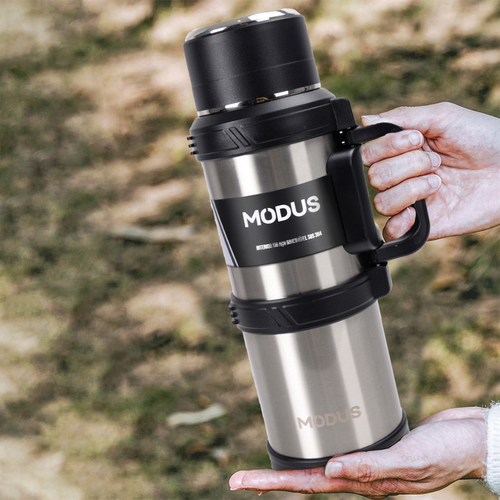 MODUS Garrafa Térmica De Aço Inoxidável De Grande Capacidade Para Uso Doméstico De Água Viagem 2.4L