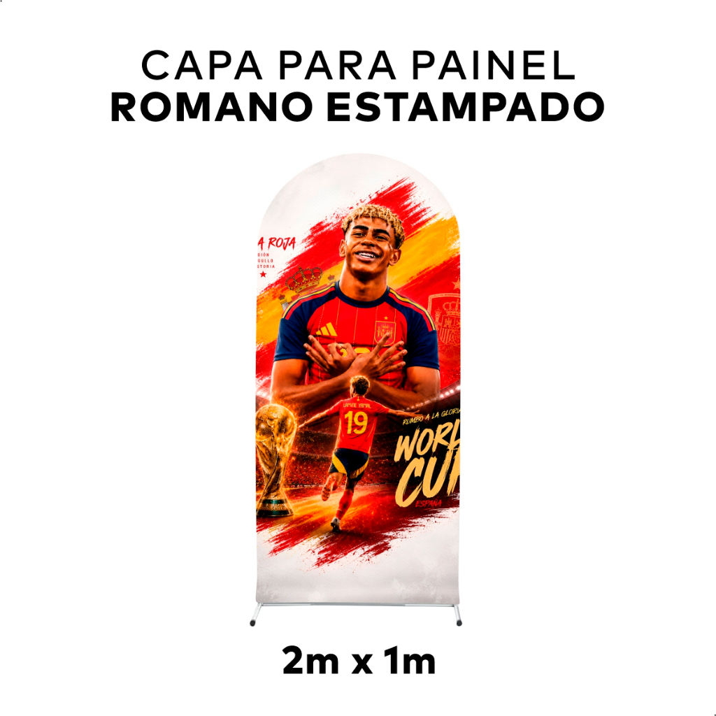 Painel Romano Capa Decorativa 2mx1m Veste Fácil  Vários Times, Brasileirão 2026, Messi, CR7, Neymar