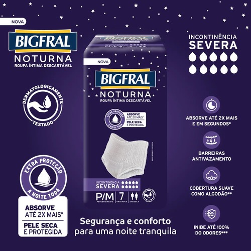 Bigfral Roupa Íntima Noturna M Kit com 2 Pacotes (14 Unidades) — imagem 2 de 2