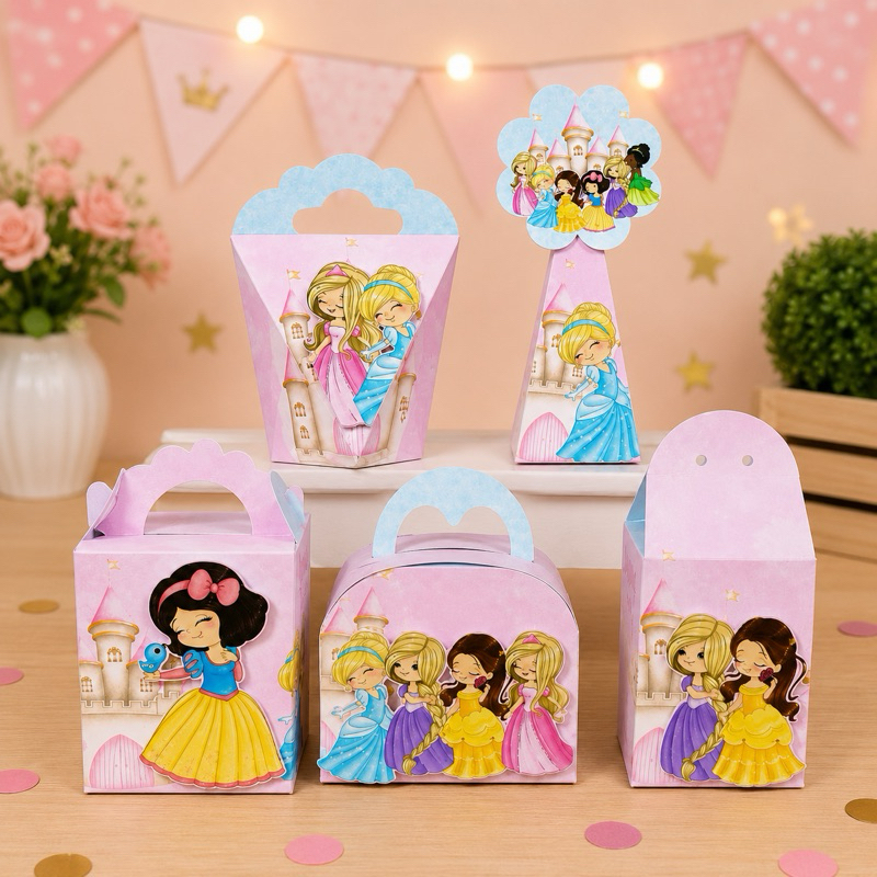 Caixas Personalizadas Princesas Cute - Lembrancinha Princesas Cute
