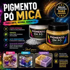 Pigmento Pó Mica Perolizado Dourado e Branco para Artesanato,Sabonetes ,Maquiagem Resinas Epóxi