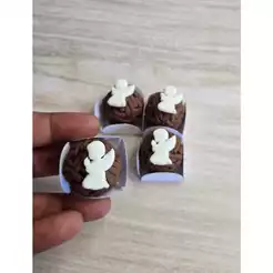 Batizado Aplique Docinhos Trufas Bombons Personalizado 30 unidades Pasta Americana/Açúcar ( Anjinho)