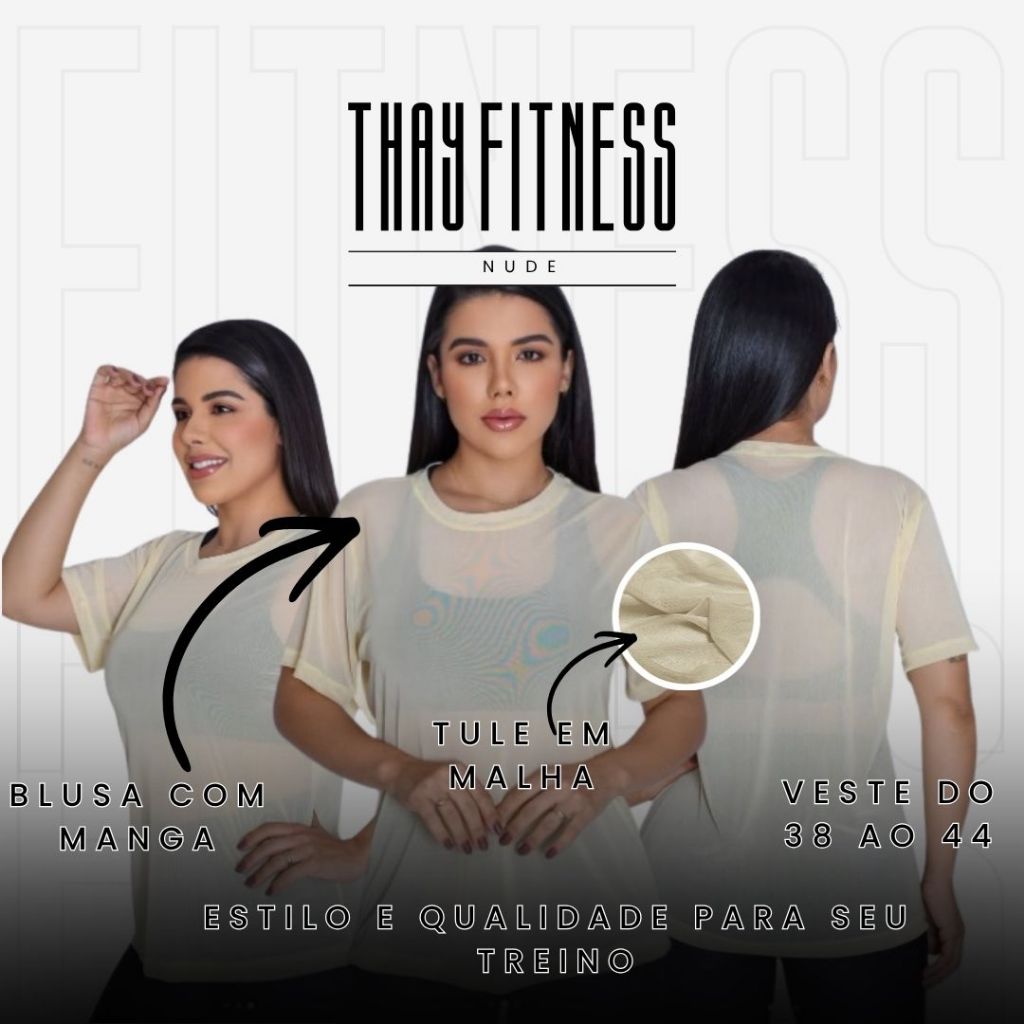 Camisa Unissex Tule Premium - Blusa Tule Fitness Feminina Transparente Academia Treino Musculação Dry Fit Sobreposição