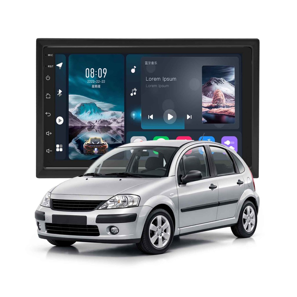 Multimídia 7` Android Citroen C3 2000 A 2011 Soaudio 2ram+64gb Carplay Android Gps Bluetooth Qled