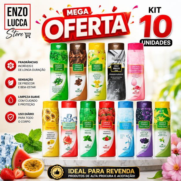 Kit 10 Sabonetes Íntimos Apinil