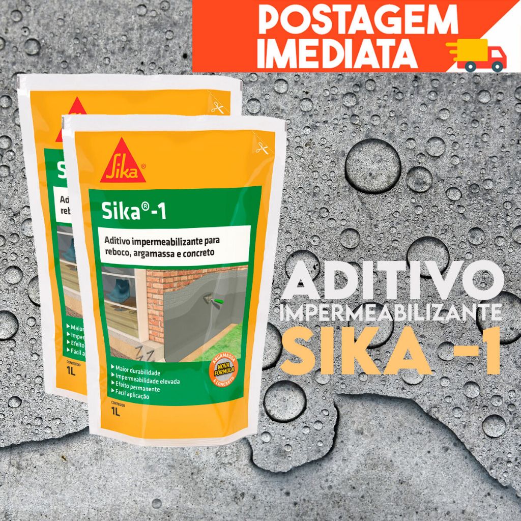 Aditivo Sachê Impermeabilizante de Concretos e Argamassas Sika -1 1L