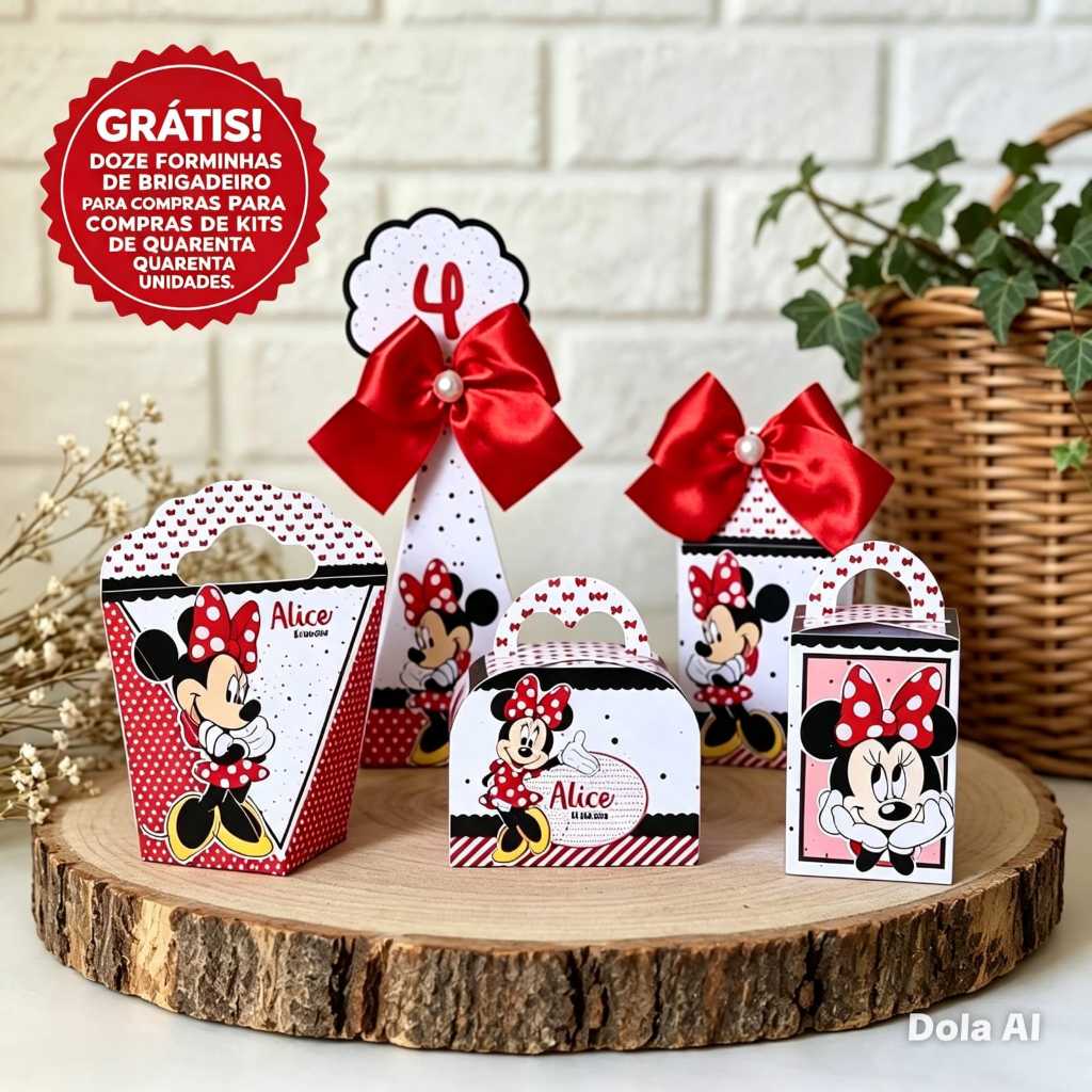 Lembrancinhas Minnie Vermelha| kit personalizado MInnie Vermelha| caixinhas personalizadas minnie
