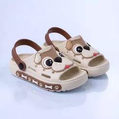 Sandália Menino Infantil Infantil Bichinho Cachorro Fofinho Confortável Menino Menina