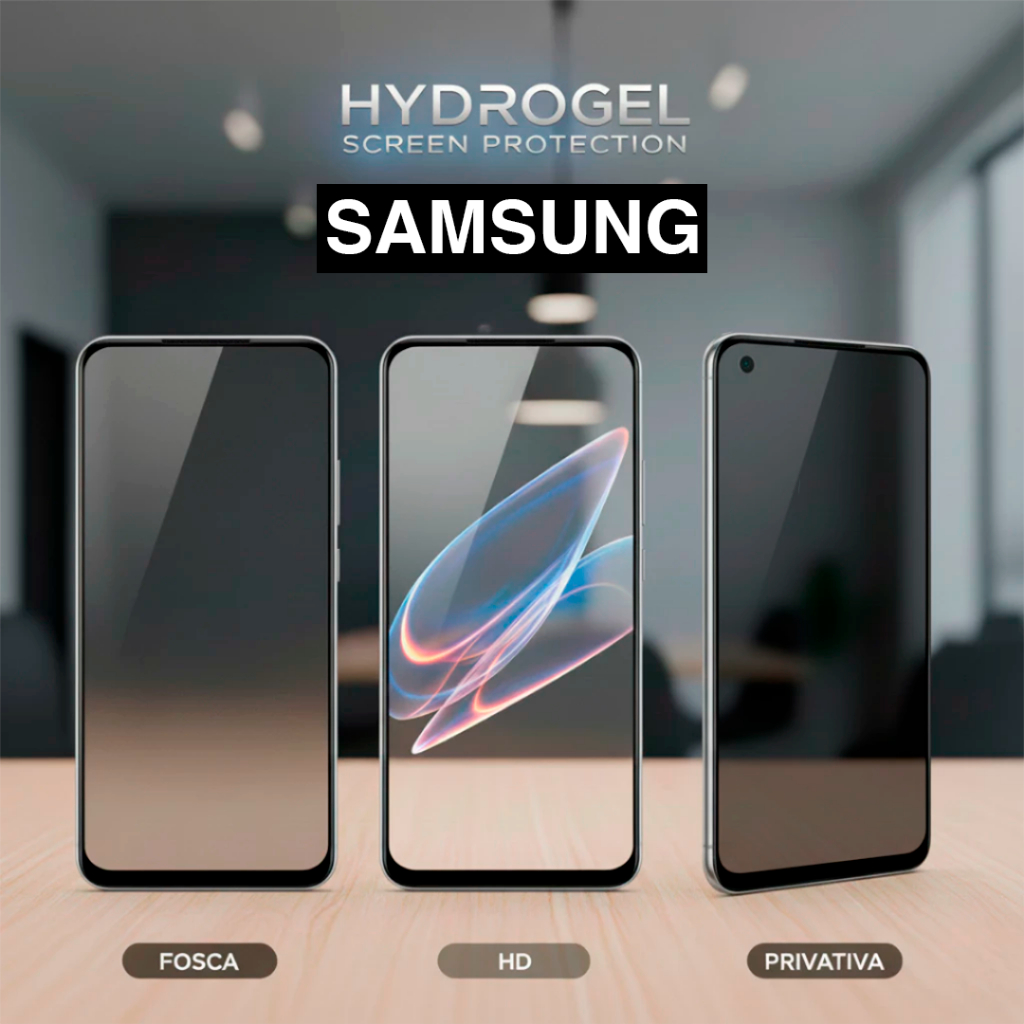 Película Hidrogel Frontal Samsung HD Fosca Privativa Anti Impacto para Samsung Linha A