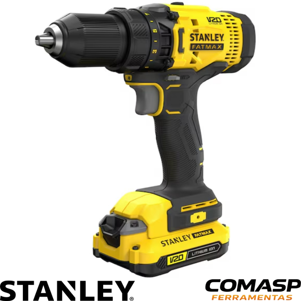 Parafusadeira / Furadeira STANLEY 1/2" 20V Max Íon de Lítio c/ Maleta - SCD700C2K-BR — imagem 2 de 2