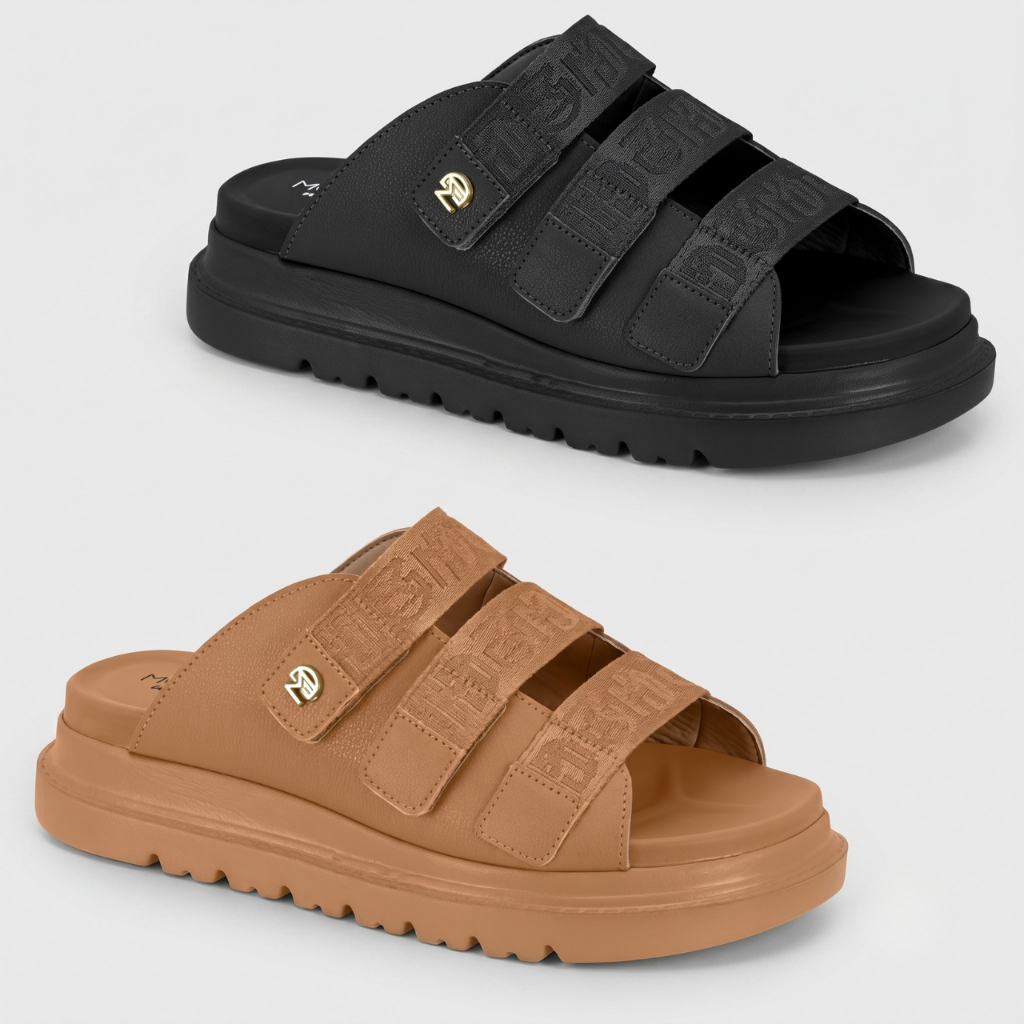 Papete Chinelo Modare Feminina Slide Plataforma Tiras Velcro Ultra Conforto Original