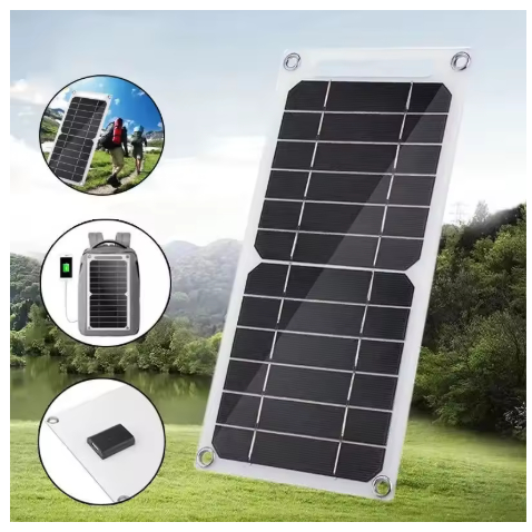 Painel Solar Portátil com Porta USB para Carregamento – Ideal para Camping, Trilhas e Viagens