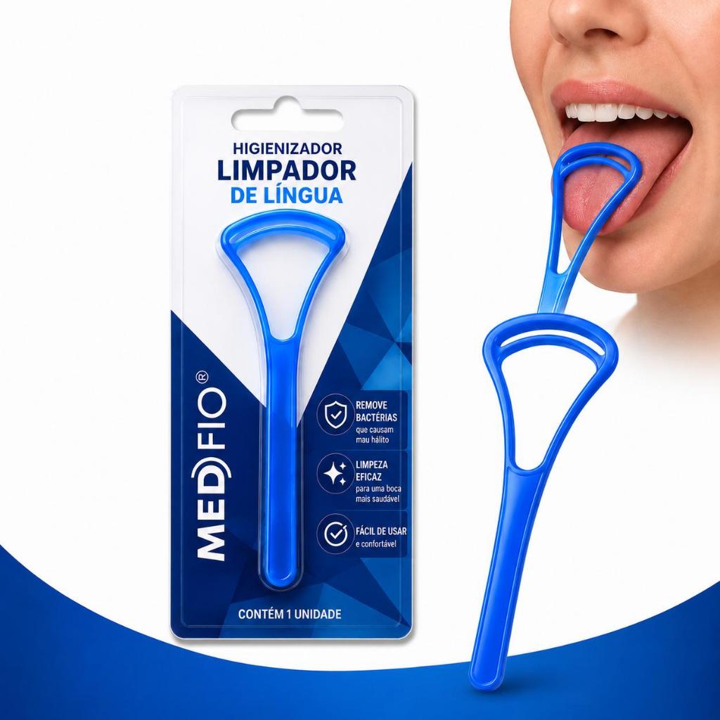 Kit Limpador Raspador De Língua Higienização E Saúde Bucal 3 Unidades Elimina Bactérias E Mau Hálito