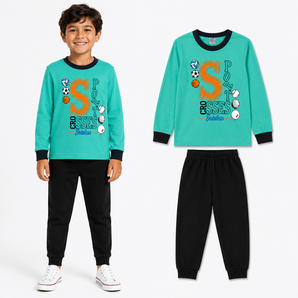 Conjunto Inverno Moletom Infantil para Meninos Cores e Estampas Sortidas | 1 casaco + 1 calça