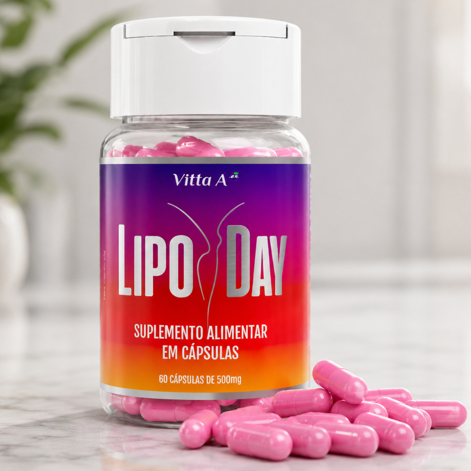 Lipo Day Vitta Mais energia, foco e disposição na rotina-Não contém glúten. 1 ou 2 Potes