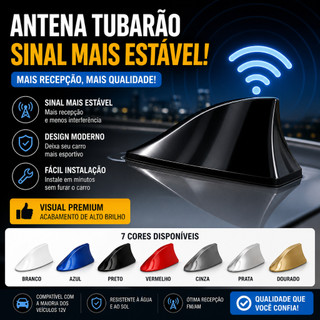 Antena Automotiva 6,0dB Rádio De Barbatana De Tubarão Do Carro Sinal FM Para Todos Carros de Teto Curvado