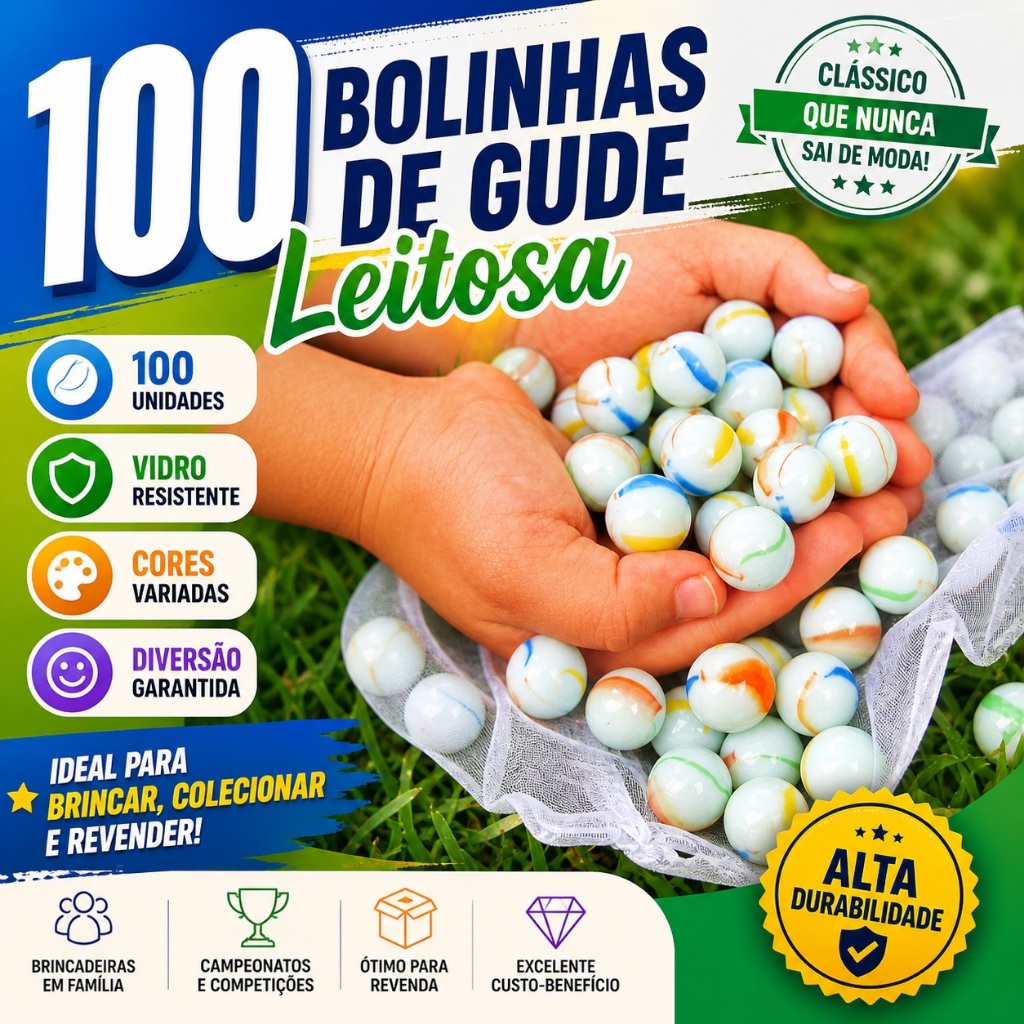 Kit 100 Gude Leiteira Branca Bola Bolinha Bolica fubeca Peteca Birosca Retrõ Vidro Escalda pés Aquário Decoração